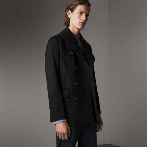 burberry pea coat bloomingdales|Burberry wool cashmere pea coat.